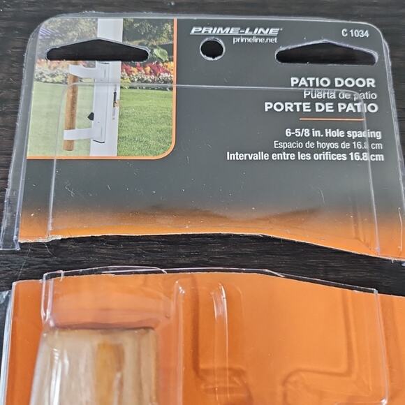 Wood Sliding Patio Door Pull Handle With Chrome Mounting Brackets Durable Design - Picture 5 of 8